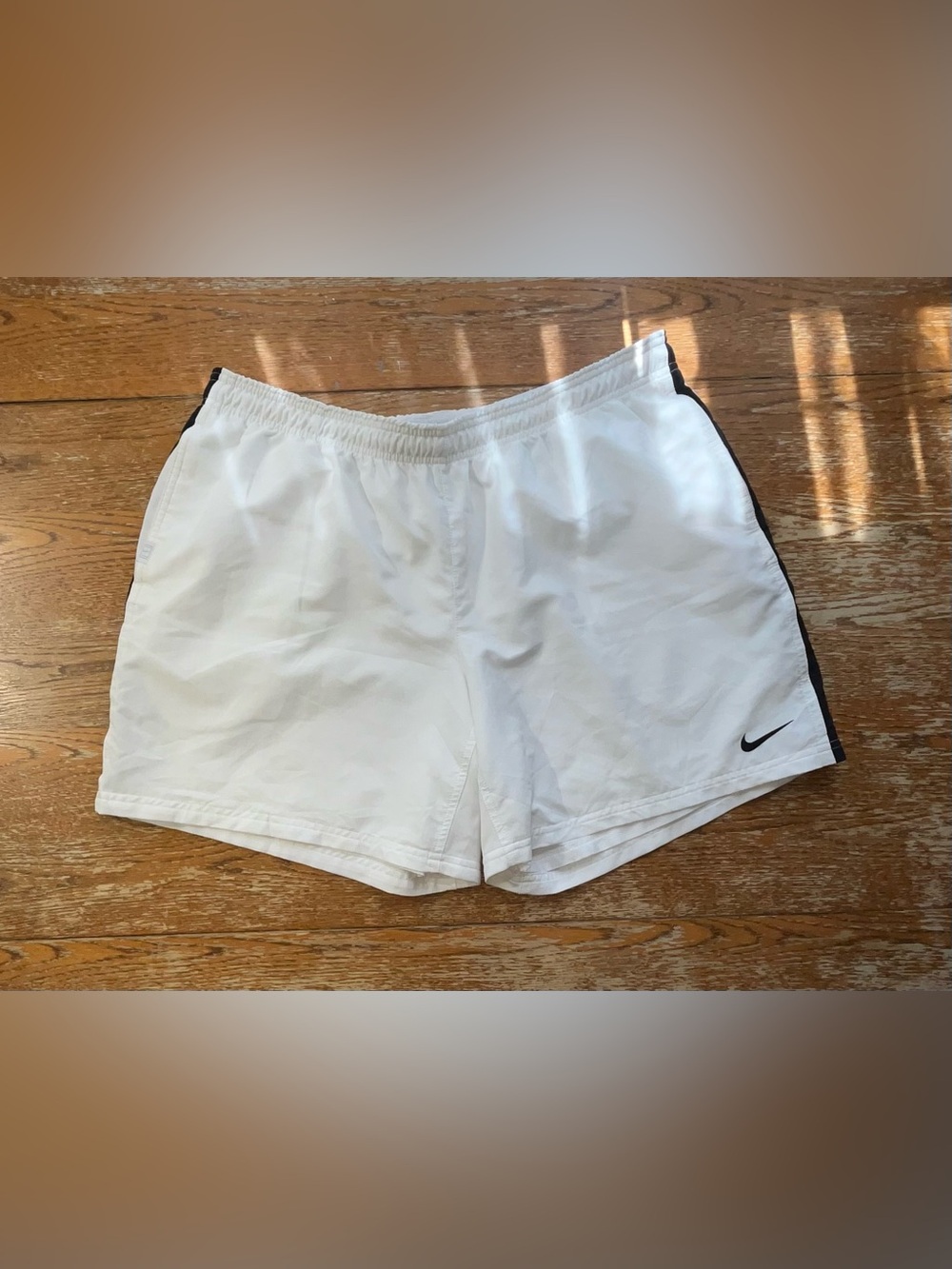 Nike Dri-FIT shorts/trunks,White with black stripe down the sides. Size XXL Mens